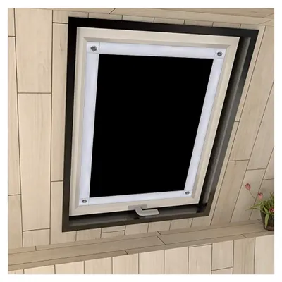 Produktbild von 100% Verdunkelung Rollo für Dachfenster ohne Bohren, Sonnenschutz mit Saugnäpfen für Velux-Fenster, Schwarz, 76x98 cm