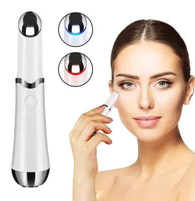 Produktbild von Augenmassagegerät mit Wärmefunktion 42°C, elektrischer Augenmassager mit Vibration & LED Licht, gegen Augenringe & Schwellungen, Augenpflege Gerät