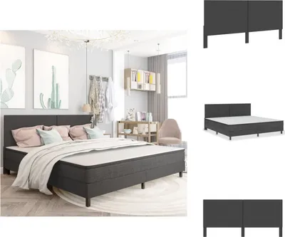Zdjęcie produktu dla vidaXL Zagłówek z ciemnoszarego materiału 200×200 cm - zagłówek i podnóżek