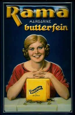 Produktbild von Blechschild Rama Margarine butterfein Würfel Milch Margarinewürfel Schild
