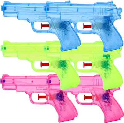 Produktbild von TE-Trend Wasserpistole 6 Stück 13 cm Spritzpistole Wasserspielzeug