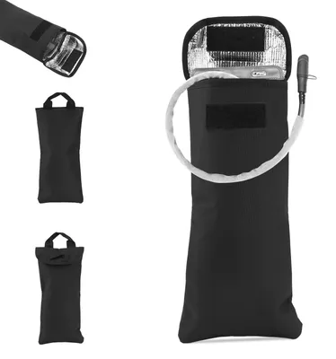 Produktbild von Omgoods - Isolierbeutel für Trinkblasen, 2 Liter - Schwarzes Oxford-Gewebe - Isolierbeutel für Trinkblasen - 41x19,5 cm - Schutzbeutel - Hält Wasser kühl - Isolierhülle