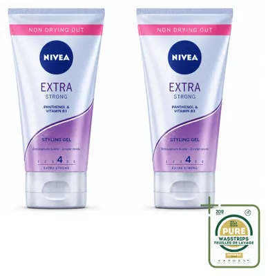 Imagen del producto de 2 unidades de gel moldeador NIVEA Extra Fuerte - 150 ml - Paquete ahorro - 2 unidades