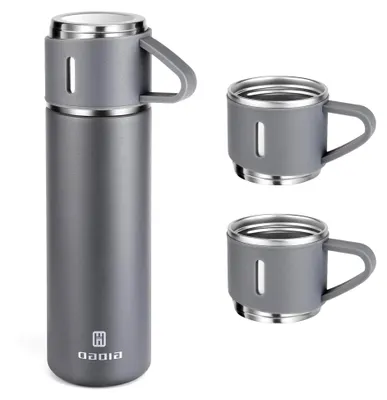 Produktbild von Edelstahl-Thermosflasche, vakuumisoliert, 500 ml, Grau