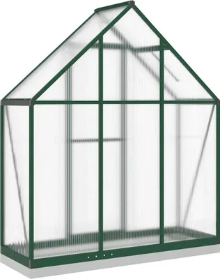 Produktbild von vidaXL Gewächshaus mit Fundamentrahmen Grün 169x58x202 cm Aluminimum