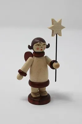 Zdjęcie produktu dla Miniaturowa figurka anioła bożonarodzeniowego z gwiazdą, wysokość 5 cm, NOWA