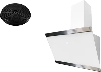 Produktbild von Dunstabzugshaube Schräghaube Kopffrei 60 cm Weiß mit Filter Respekta