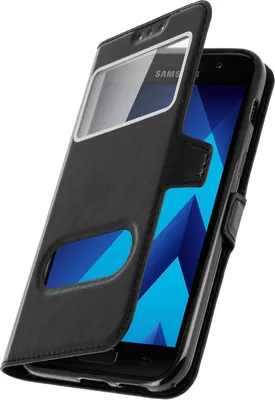 Image de Housse de protection ultrafine à double fenêtre et à rabat pour Samsung Galaxy A3 2017 - Noir