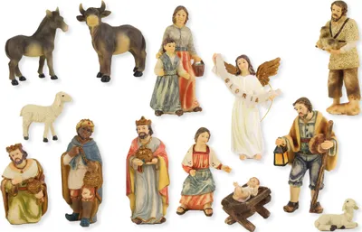 Produktbild von Krippenfiguren Set 13-teilig für 10 cm Figuren aus Polyresin