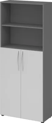 Produktbild von Regal 5 Ordnerhöhen 1880 x 800 x 346 mm Drehtüren unten, graphit/grau