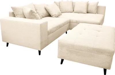 Produktbild von home24 Ecksofa mit Ottomane und Hocker
