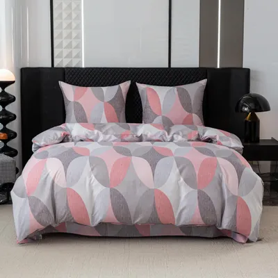 Produktbild von FEBE Bettwäsche Abstrakte Formen Bettbezug-Set 140x200cm + Kissenbezug 70x80cm 2 Teilig mit Reißveschluss
