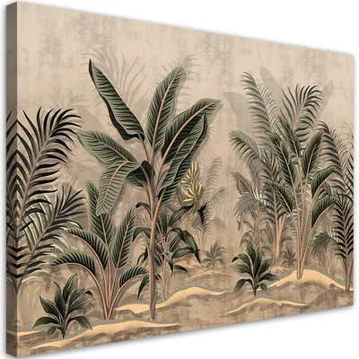 Produktbild von Leinwandbild Tropischer Regenwald 60x40 Feeby Grün bild für die wand bereit zum aufhängen