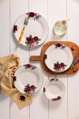 Obrázok produktu pre Hermia Concept, kvalitná súprava riadu (24 kusov) vyrobená zo 100% porcelánu, vhodná do umývačky riadu