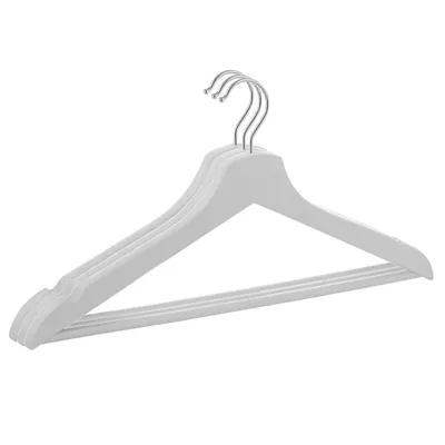Obrázek produktu pro SPRINGOS Věšák_na_oděvy_dřevěný_šatní_skříň_3dílný_43 cm_šedý_kolekce_Háčky otočné_na_sukně_zářezy_na_kalhoty_věšák_na_oděvy_košile_věšák (šedý)