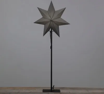 PaPapierstern 'Ozen' - stehend - 7-zackig - D: 34cm, H: 85cm - E14 Fassung - inkl. Kabel - anthrazit