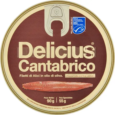 Produktbild von Sardellen in Olivenöl Sardellen Alici del Cantabrico 90g - Delicius