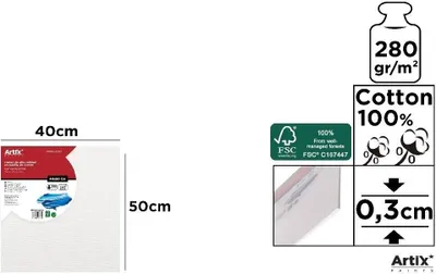 Obrázok produktu pre Maľovacie dosky 40 x 50 x 0,3 cm, 280 g/m² – Artix