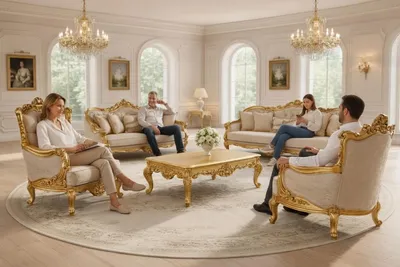 Produktbild von Wohnzimmer Set 3+3+1+1-Sitzer mit Couchtisch für modernen Komfort