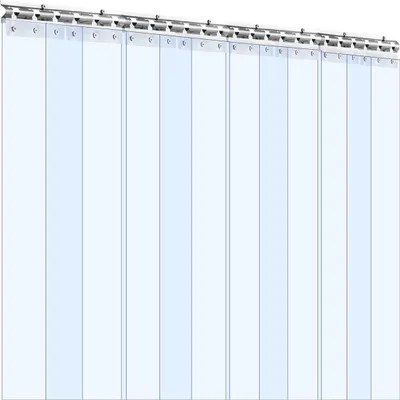 Zdjęcie produktu dla Przezroczysta kurtyna z pasków PVC, wysokość 2,1 m x szerokość 1,2 m x grubość 2 mm, 8 sztuk pasków kurtyny do chłodni, paski izolacyjne z tworzywa sztucznego do drzwi magazynowych, chłodni, bram garażowych