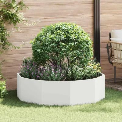 Produktbild von "Schlussverkauf" Pflanzkübel im Garten - 1 pc - Blumenbeet/Gartenbeet - Weiß 120x120x35 cm Stahl C13605