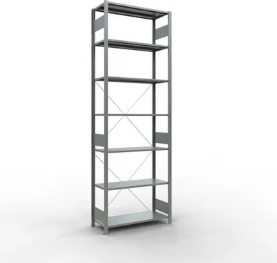 Produktbild von Schulte Fachbodenregal MULTIplus85 Stecksystem | Grundregal | HxBxT 300x100x40cm | 7 Ebenen | Fachlast 85kg | Verzinkt