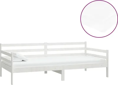 Productafbeelding van vidaXL Dagbed met matras, 90x200 cm, wit, grenenhout, massief hout
