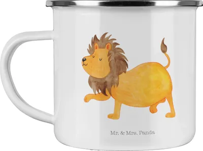 Produktbild von Mr. & Mrs. Panda Teetasse Sternzeichen Löwe - Weiß - Geschenk, Haferl, August, Geburtstag Juli, Reisebecher, Pott, König Der Tiere, Teebecher, Kaffeepott
