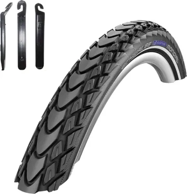 Produktbild von 1 x Schwalbe Marathon Mondial Performance Fahrradreifen RaceGuard E-25 Fahrrad Mantel Decke 37-622 (28 x 1,40") inkl. Reifenheber