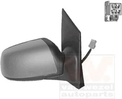 Produktbild von VAN WEZEL 1863808 Außenspiegel Seitenspiegel Rechts für FORD Focus II Schrägheck (DA, HCP, DP) Konvex Beheizt Grundiert