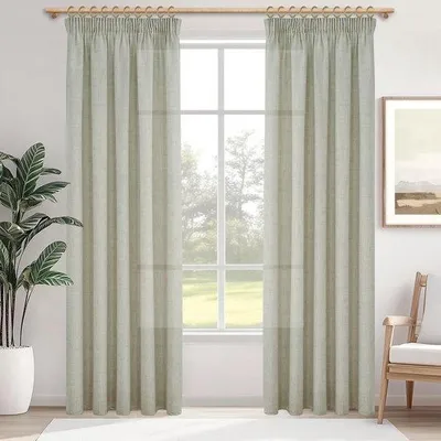 Image de Rideaux effet toile, 140 x 260 cm, 2 panneaux, lin et polyester