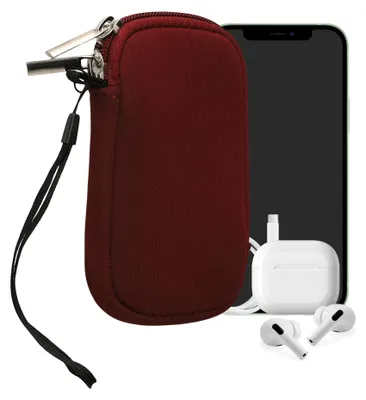 Produktbild von kwmobile Neopren Handytasche für Smartphones XS - 3,5/4" - Handy Tasche mit Reißverschluss - Handyhülle universal Bordeaux