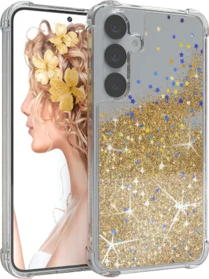 Produktbild von EAZY CASE - Glitzer Hülle kompatibel mit Samsung Galaxy S25 Plus Glitzer Schutzhülle, Soft Case, Backcover Transparent mit Motiv