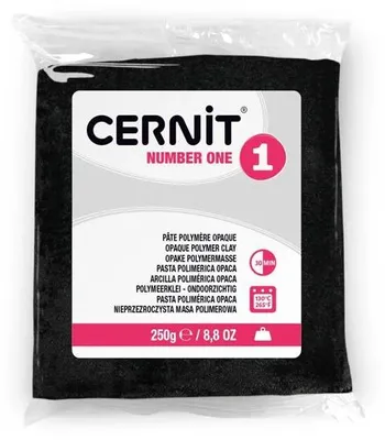 Produktbild von Cernit Polymer Clay N°1 Polymer-Ton Black 250 g