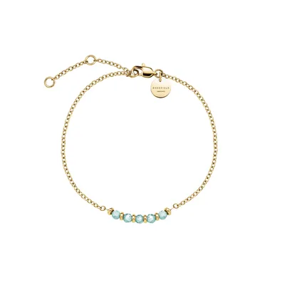 Image de Bracelet fin plaqué or avec perles roses Essentials JBBRG-J810