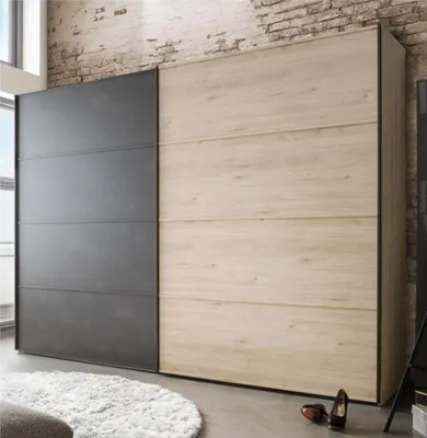 Produktbild von WIEMANN Schwebetürenschrank Brüssel Steineiche-Schiefer Nachbildung 200x67x236
