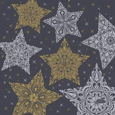 Immagine prodotto di Tovaglioli Duni Snowstars Nero 33x33cm