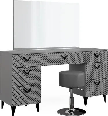 Produktbild von Schminktisch Vicco Anett Grau 150 cm mit Hocker, Model 40714