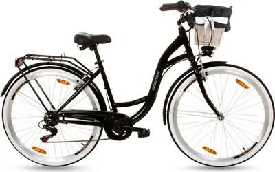 Produktbild von Goetze Citybike Mood 28 Zoll, 7-Gang Shimano, Tiefeinstieg, Damenfahrrad inkl. Rattan-Korb