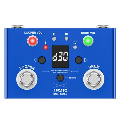 Produktbild von LEKATO Drum + Looper + Tuner Gitarrenpedal 30 Drums 4 Slot Loops 11 Minuten Aufnahme