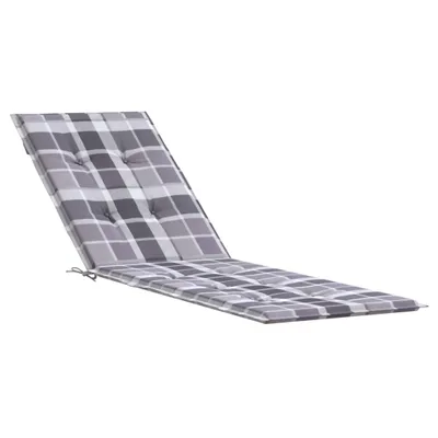 Image de Coussin de chaise de terrasse carreaux gris (75+105)x50x4 cm