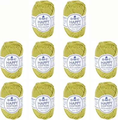Zdjęcie produktu dla 10 motków DMC Happy Bawełna – miękka przędza ze 100% bawełny, nr 392 (kolor 752)