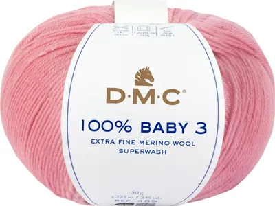 Produktbild von DMC 100% Baby 3, Baby, Pink, Wolle, 225 m, 100% merino, D-3