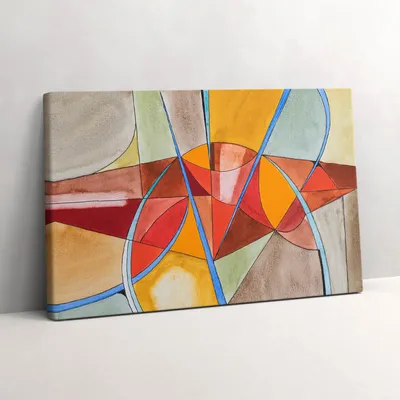 Produktbild von Kunst - orangefarbene Glasmalerei – Leinwandbild Wandbild – 30x20 cm – Leinwandbilder – Wandbilder – Schlafzimmer – Flur