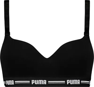 PUMA Damen Padded Top Bra Sport-BH Bustier in black