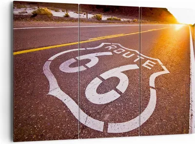 Produktbild von Bild auf Leinwand - Leinwandbild - Usa wegweg 66 freiheit reise - 165x110cm - Wand Bild - Wanddeko - Leinwanddruck - Bilder - Kunstdruck - Wanddekoration - Leinwand bilder - Wandkunst - CE165x110-0443