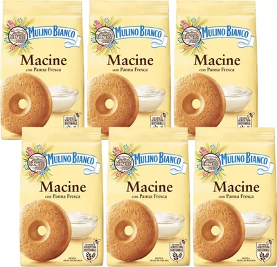 Produktbild von MULINO BIANCO Macine - Italienische Mürbeteigkekse mit Sahnegeschmack 350g x 6 Pakete