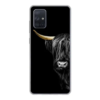 Produktbild von MuchoWow® Handyhülle Schutzhülle Hülle für Samsung Galaxy A51 5G Schottischer Hochländer - Kühe - Gold Silikon Softcase Handy Hülle - Abbildung