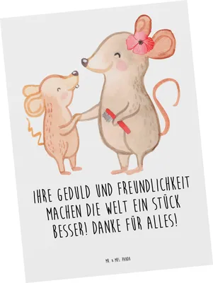 Produktbild von Mr. & Mrs. Panda Postkarte Erzieher-Dank - Weiß - Geschenk, Wertschätzung, Postkarten, Alltagshelden, Freundlichkeit, Dankbarkeit, Anerkennung, Ansichtskarten, bildkarte