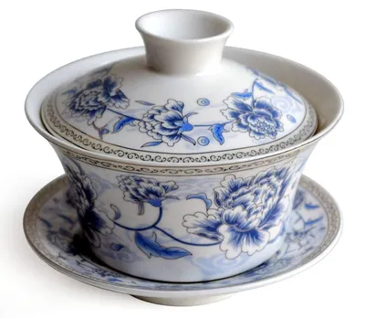 Obrázok produktu pre Gaiwan – porcelánová šálka na čaj s podšálkou a viečkom (200 ml)
